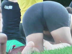 DAMN - Sweaty Thick White MILF Cameltoe NutBooty Shorts