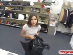 Teen pawns a fur coat but ends up pawning her pussy